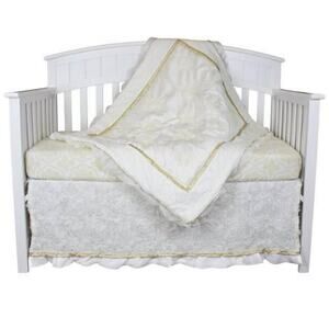 The‎ Peanut Shell Crib Bedding Set- Juliet Baby Girl Crib Bedding Ivory/Gold/Wt